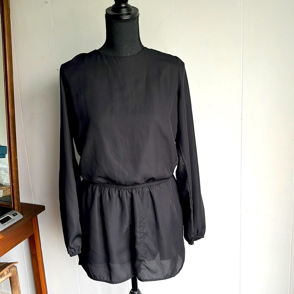 Black Open Back Romper by Lucca